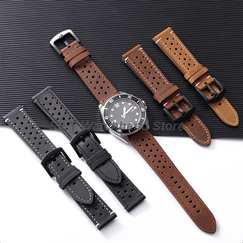 Rubber Strap Diver - for Seiko for Omega Cowhide Leather