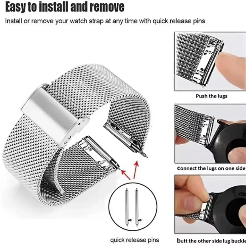 22mm 20mm Mesh Loop For Garmin - Milanese Loop Magnetic incelemesi ve fiyatı