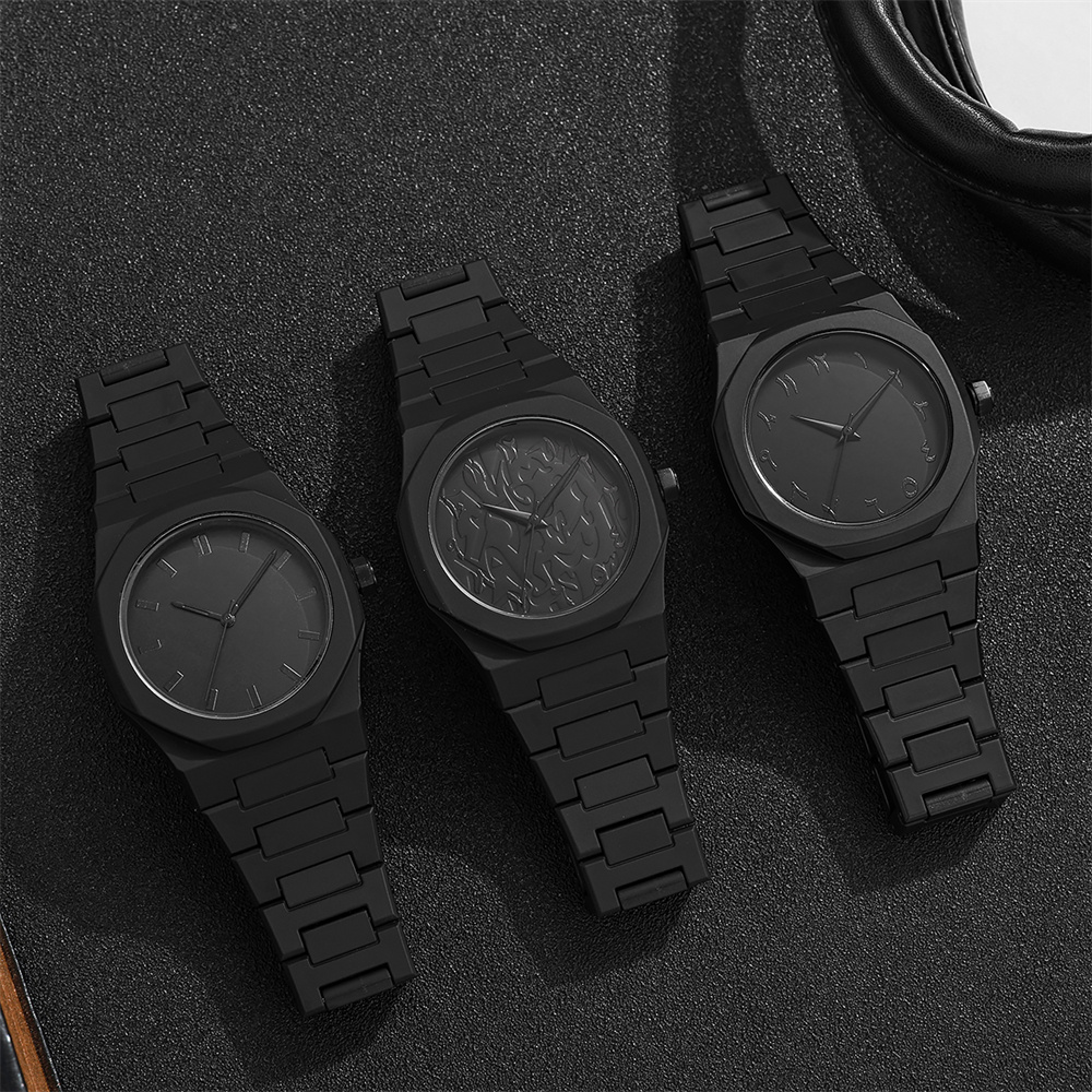 Men's Fashion Simple Black Lar - Butterfly Clasp Deployant incelemesi ve fiyatı