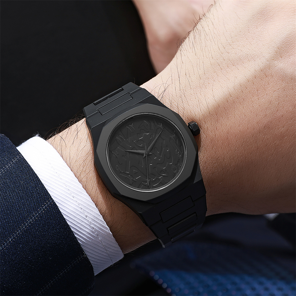 Men's Fashion Simple Black Lar - Butterfly Clasp Deployant incelemesi ve fiyatı