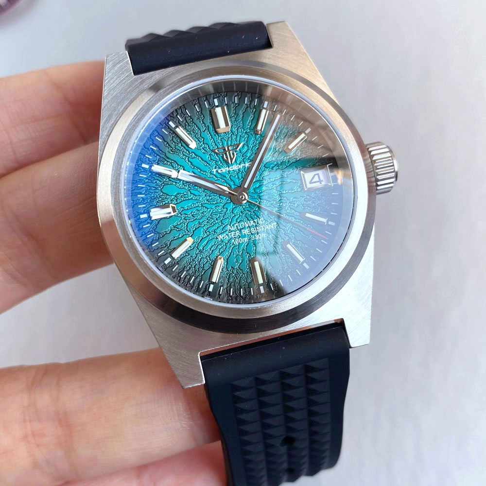 New 38mm Mechanical Watch Men  - Rubber Strap Diver incelemesi ve fiyatı