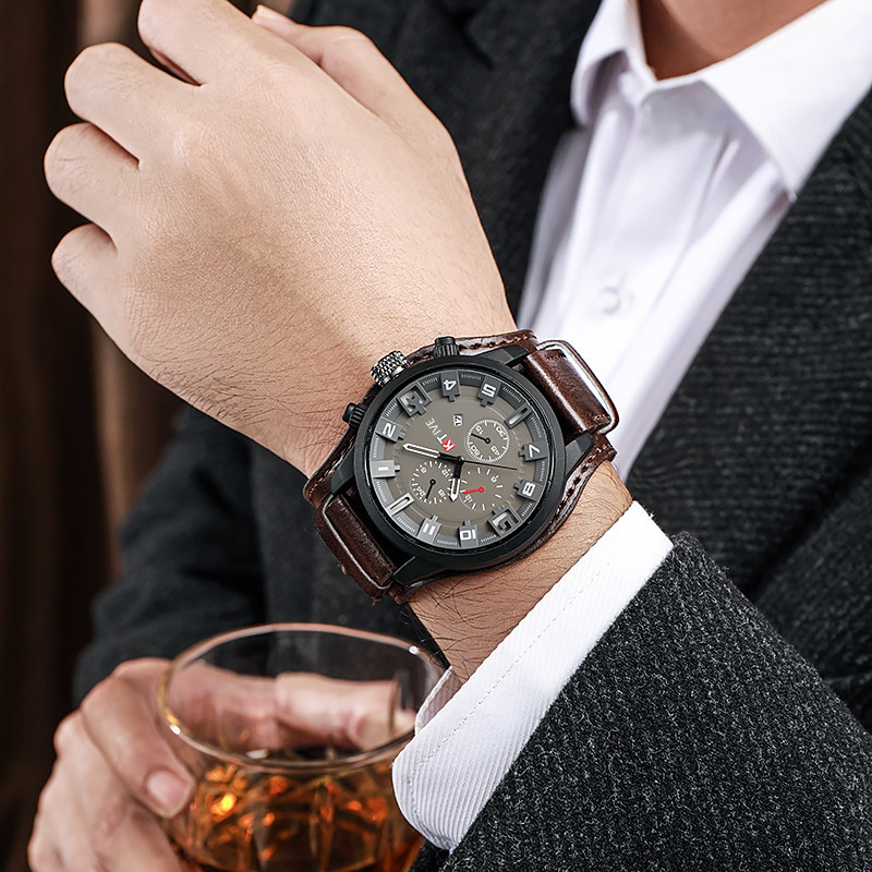 Retro Men's Watches Classic Lu - Leather Watch Band Men incelemesi ve fiyatı
