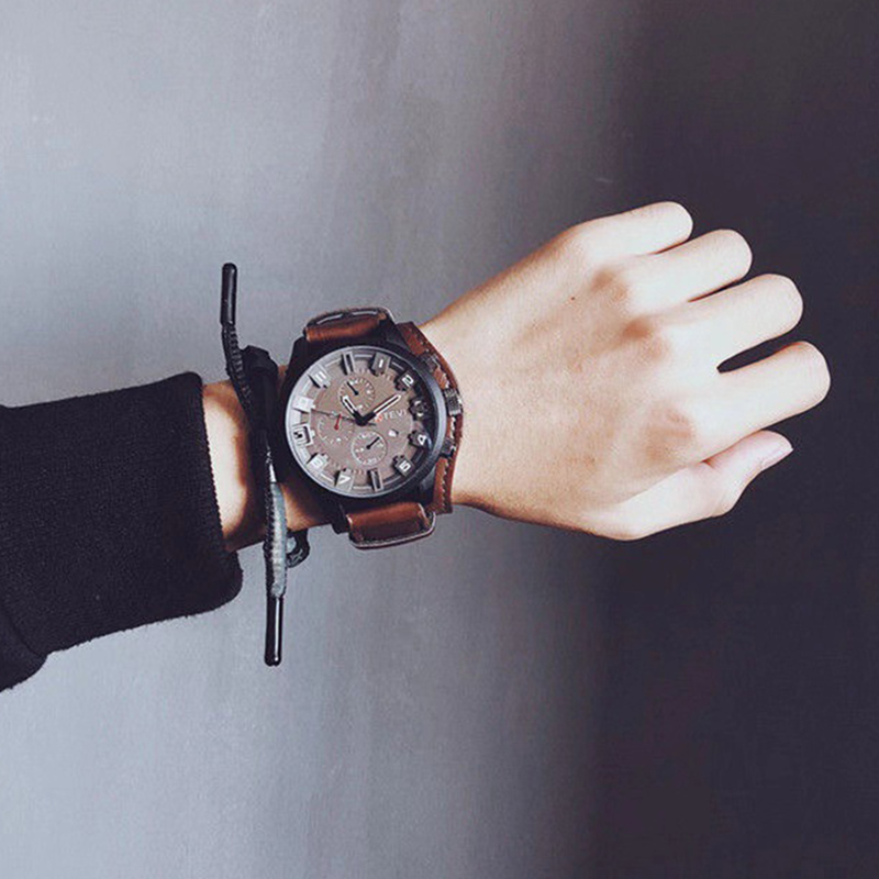 Retro Men's Watches Classic Lu - Leather Watch Band Men incelemesi ve fiyatı