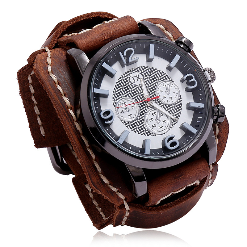 New Retro Mens Watches Genuine - Leather Watch Band Men incelemesi ve fiyatı