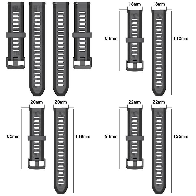 22mm 20mm 18mm Texture Silicon - Silicone Watch Band 22Mm incelemesi ve fiyatı