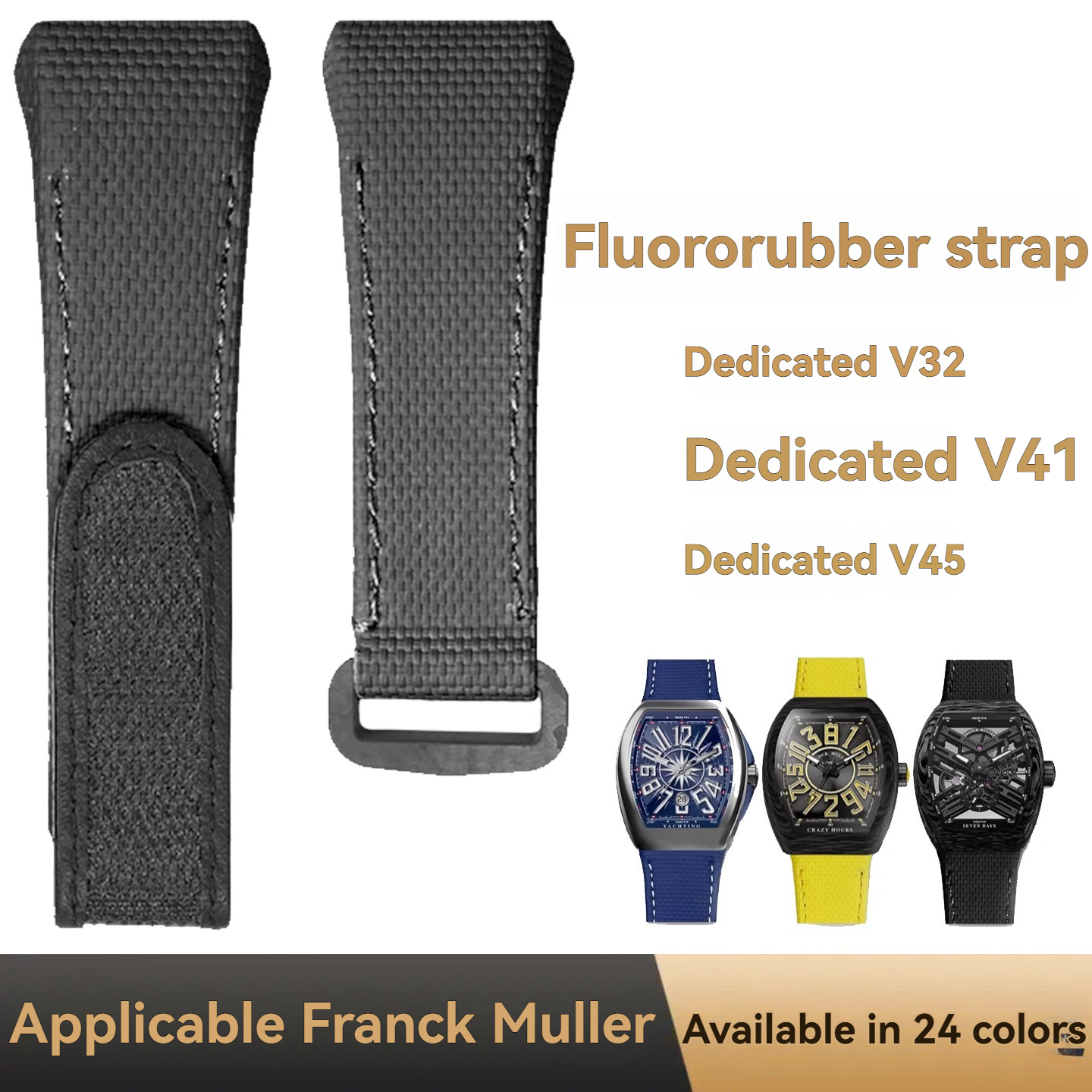 For Franck Muller V45 Fluororu - Leather Strap Quick Release incelemesi ve fiyatı