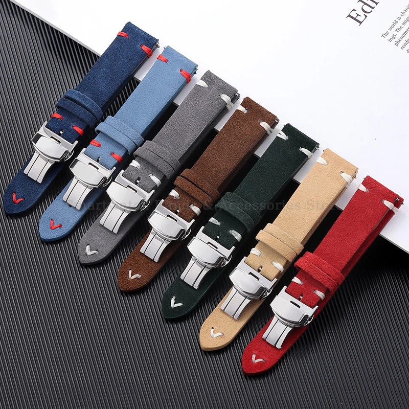 18mm 20mm 22mm Suede Stitching - Suede Strap Watch incelemesi ve fiyatı