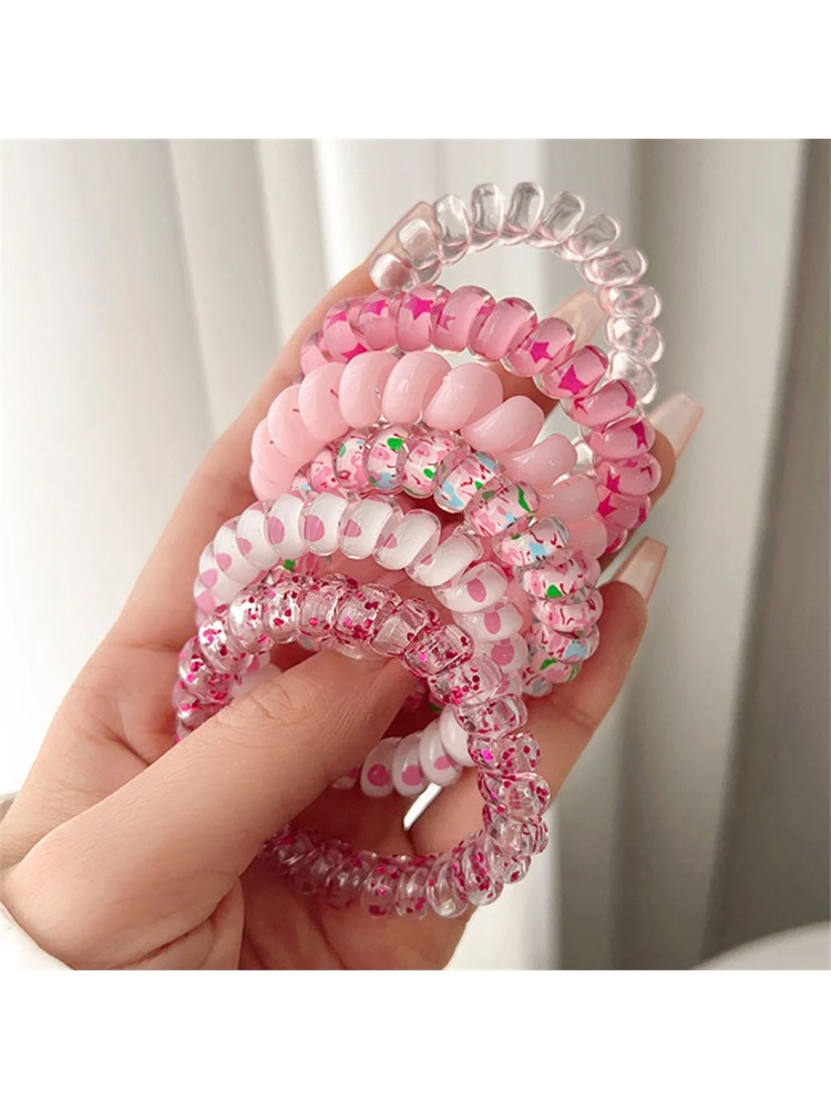 6pcs Sweet Cute Colorful Spira - Silicone Band Women incelemesi ve fiyatı