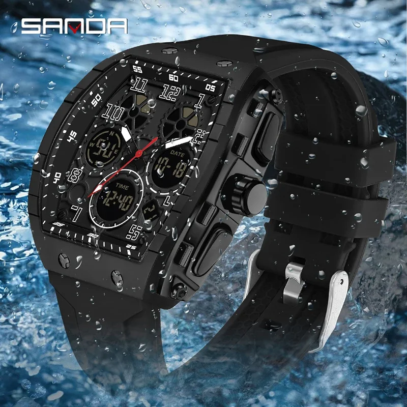 SANDA 6157 New Fashion Men's E - Rubber Strap Diver incelemesi ve fiyatı