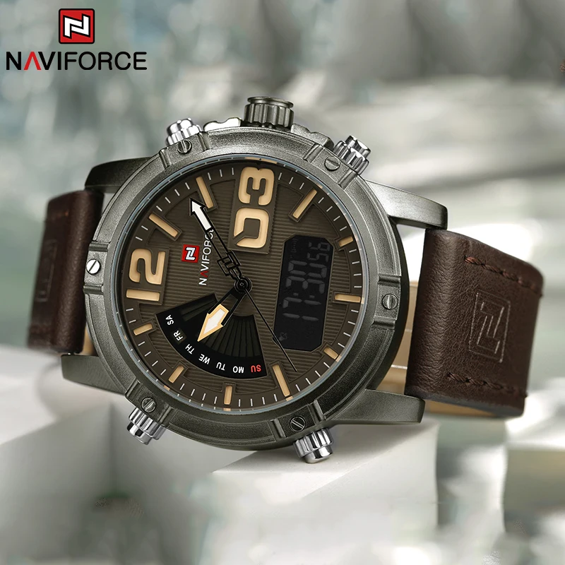 NAVIFORCE Top Brand Men Watch  - Leather Watch Band Men incelemesi ve fiyatı