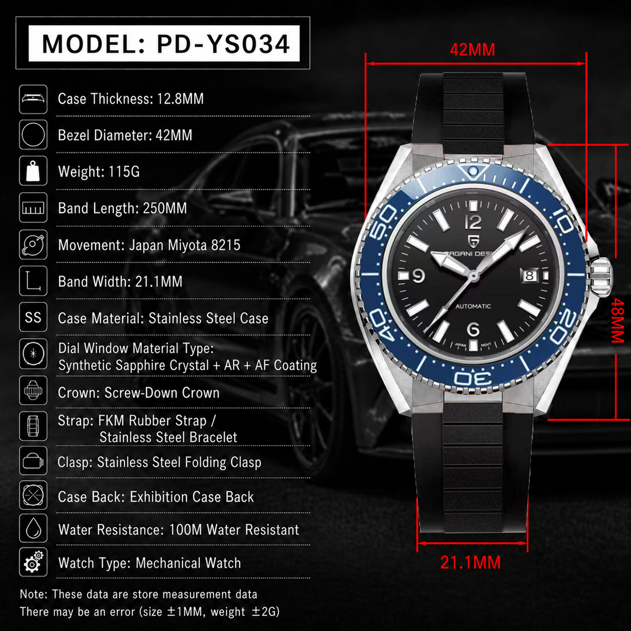 Pagani Design New Men's Mechan - Rubber Strap Diver incelemesi ve fiyatı