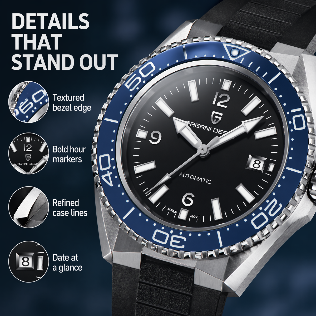 Pagani Design New Men's Mechan - Rubber Strap Diver incelemesi ve fiyatı
