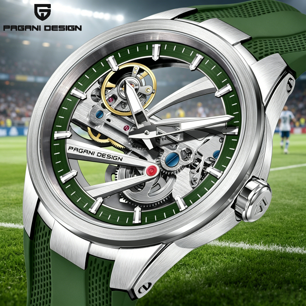 Green Skeleton PAGANI DESIGN P - Rubber Strap Diver incelemesi ve fiyatı