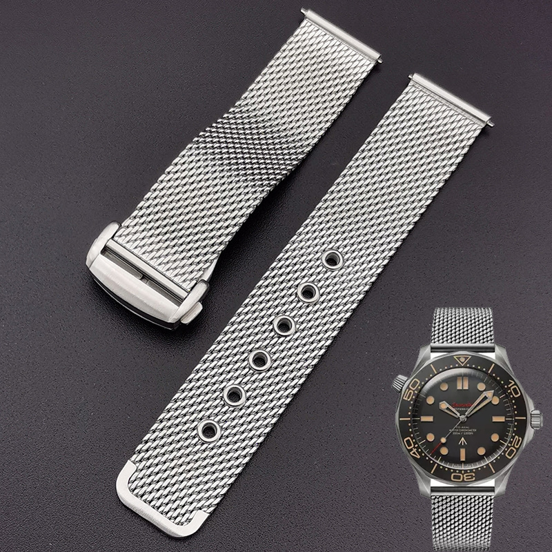 20mm 22mm solid Stainless Stee - Mesh Strap Metal incelemesi ve fiyatı