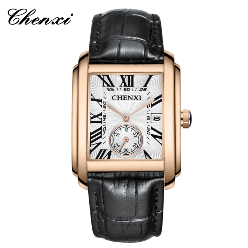 CHENXI 8216 Fashion Classic Sq - Leather Watch Band Men incelemesi ve fiyatı