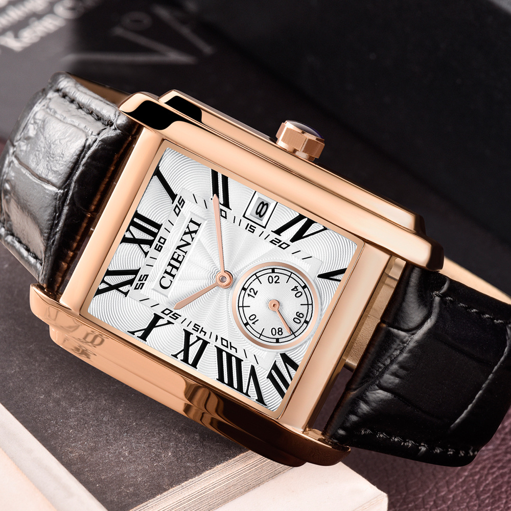 CHENXI 8216 Fashion Classic Sq - Leather Watch Band Men incelemesi ve fiyatı