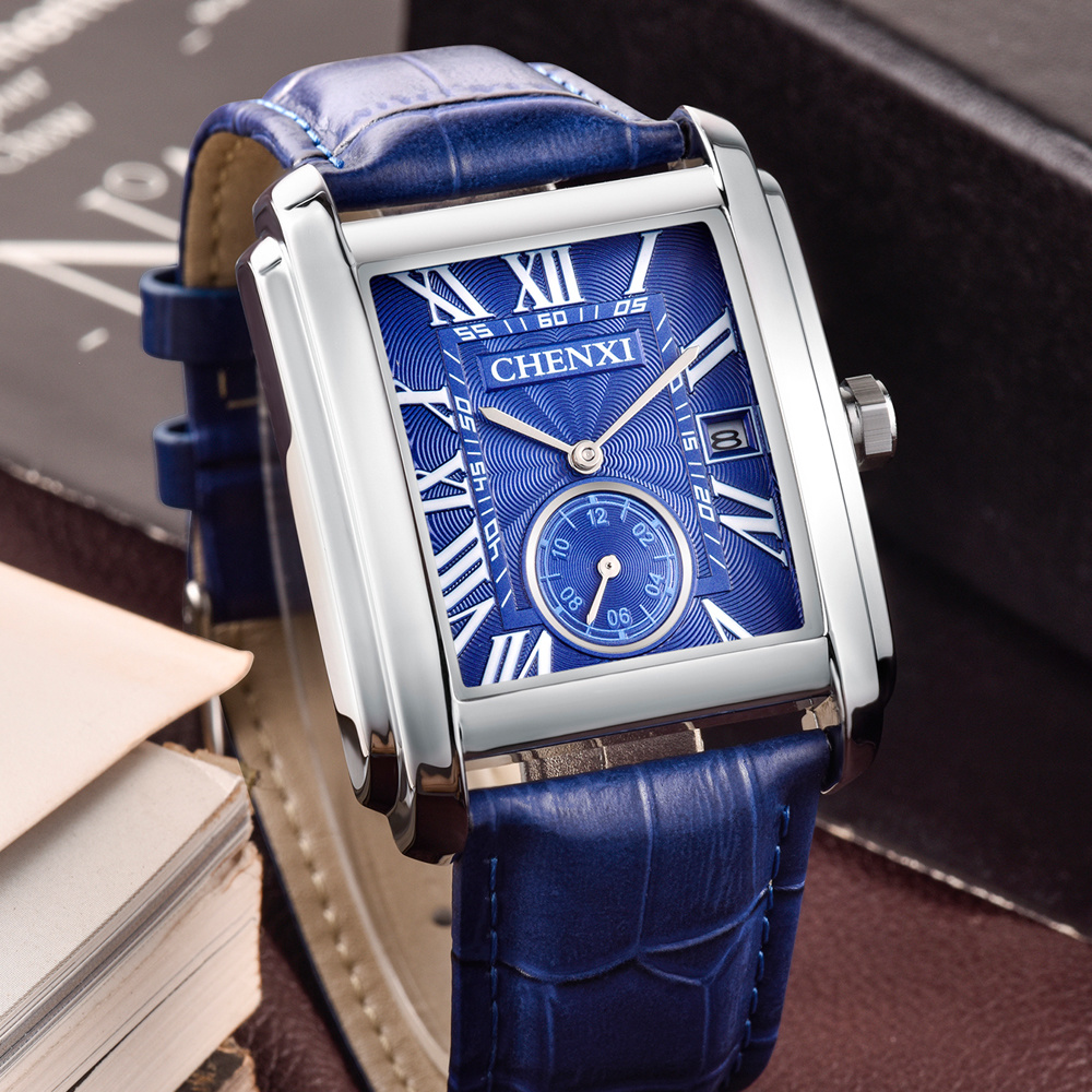 CHENXI 8216 Fashion Classic Sq - Leather Watch Band Men incelemesi ve fiyatı