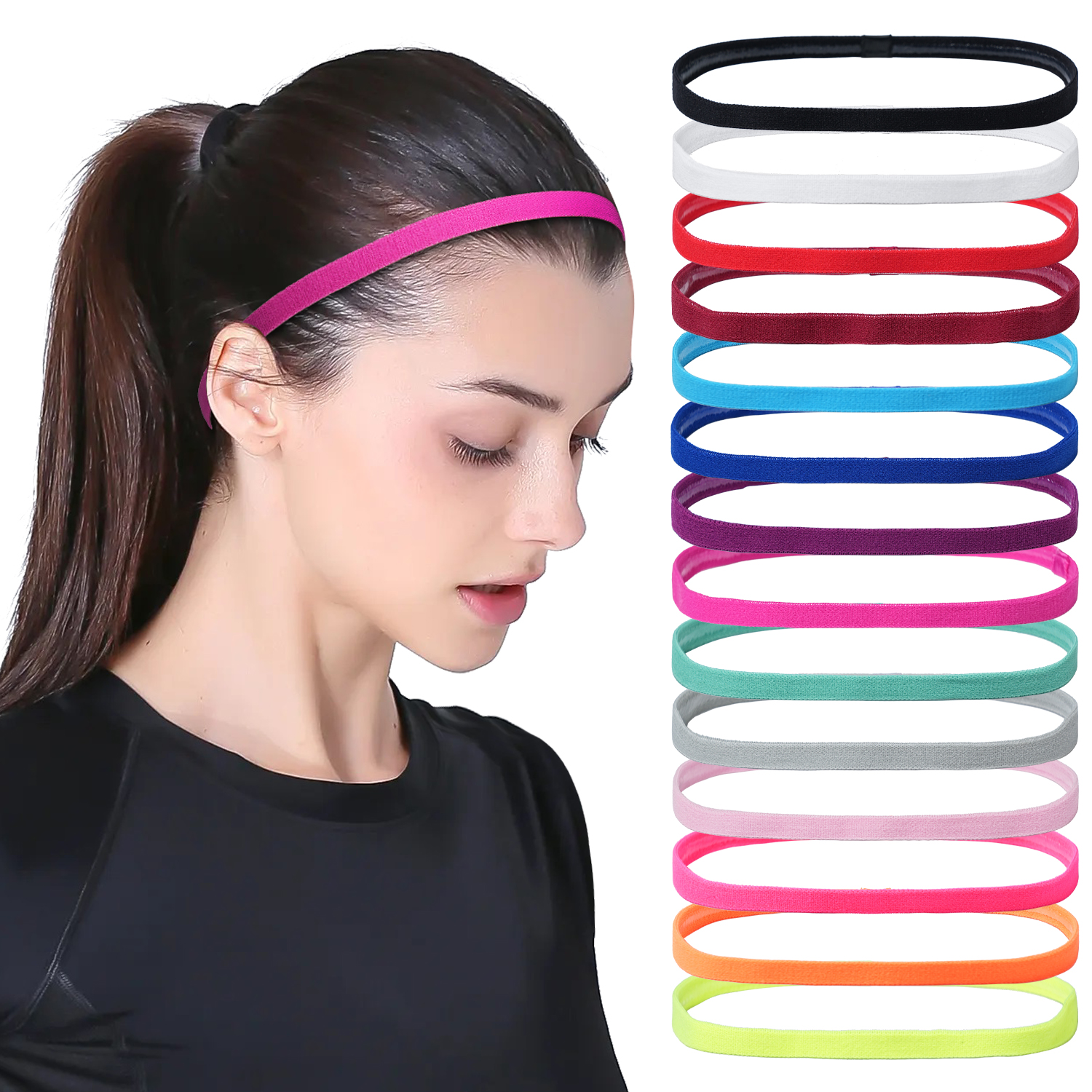 3Pcs Non-Slip Sports Hairband  - Silicone Band Women incelemesi ve fiyatı