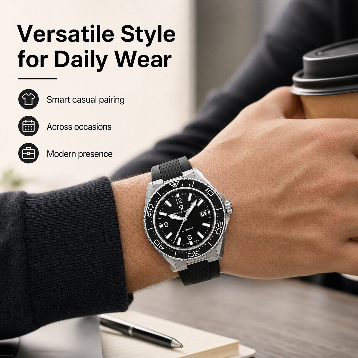 Pagani Design Luxury Men's Aut - Rubber Strap Diver incelemesi ve fiyatı