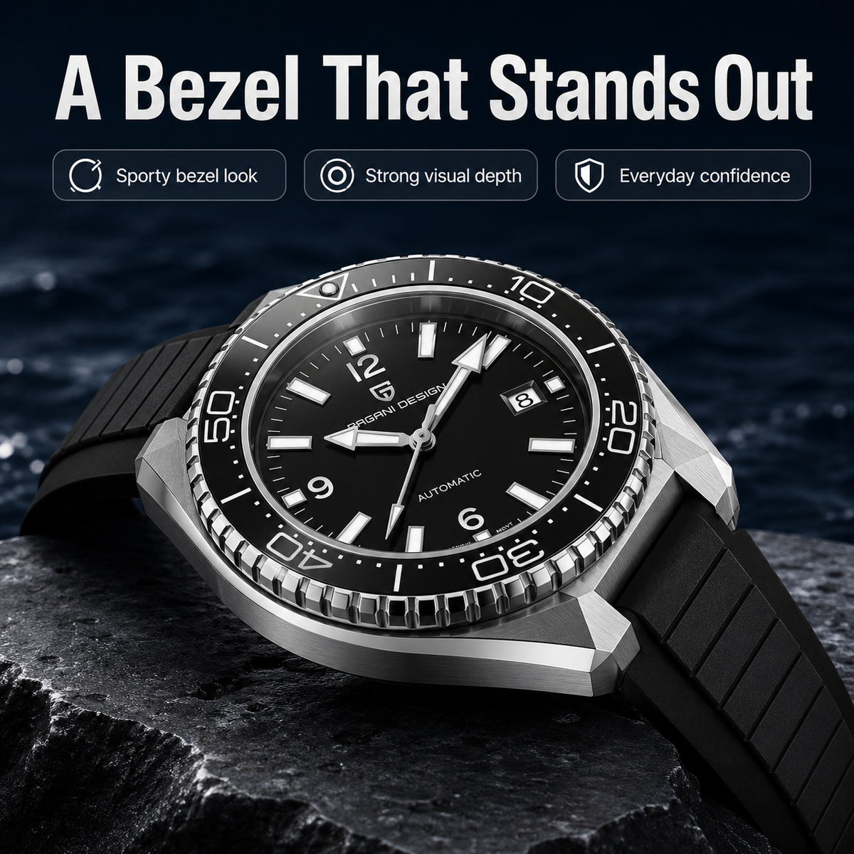 Pagani Design Luxury Men's Aut - Rubber Strap Diver incelemesi ve fiyatı