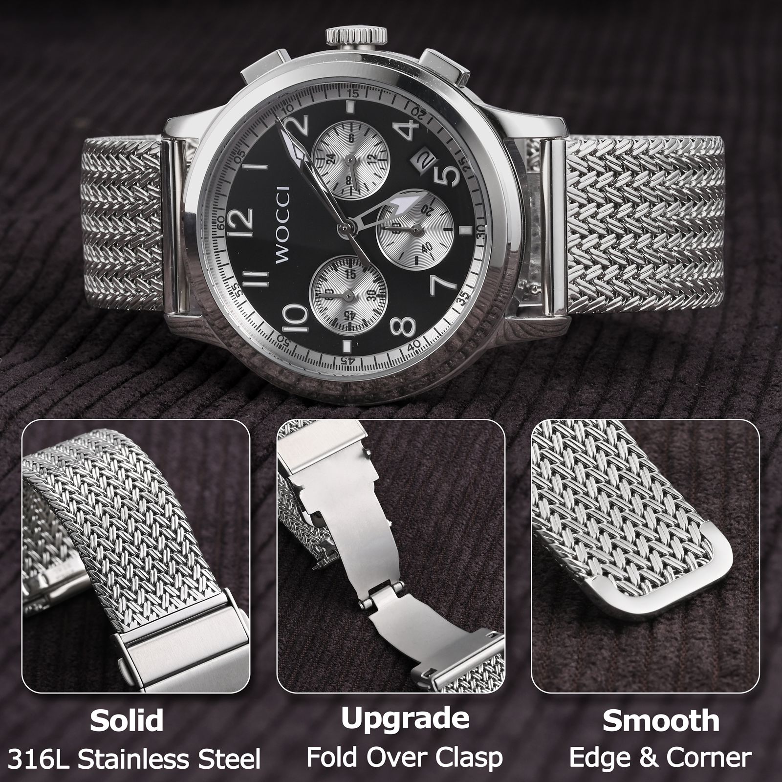 WOCCI Elite Metal Watch Band,  - Mesh Strap Metal incelemesi ve fiyatı
