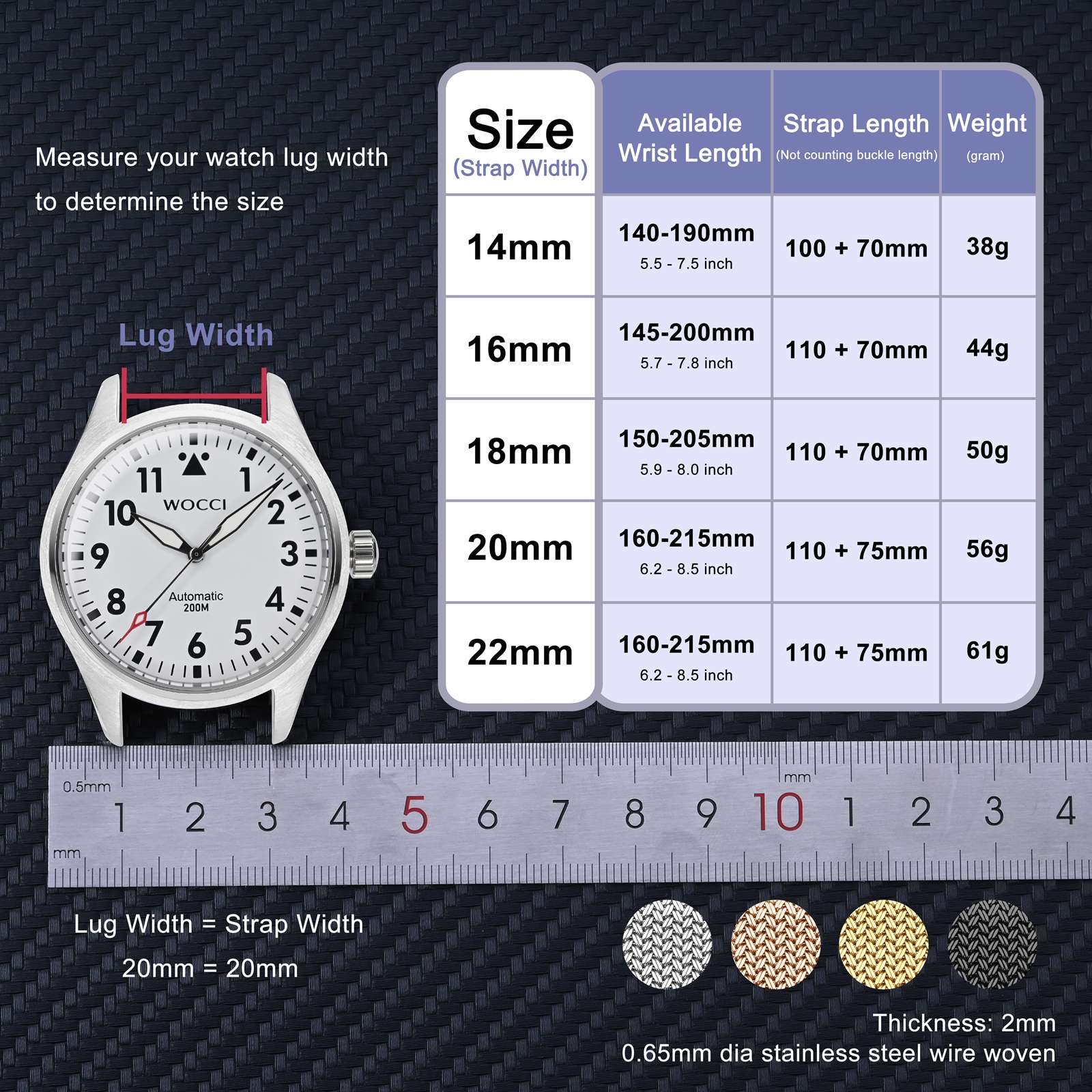 WOCCI Elite Metal Watch Band,  - Mesh Strap Metal incelemesi ve fiyatı