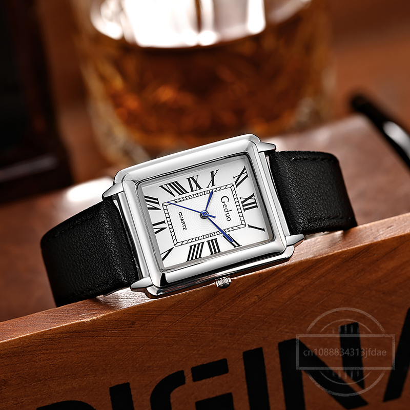 New Fashion Designer Rectangle - Leather Watch Band Men incelemesi ve fiyatı