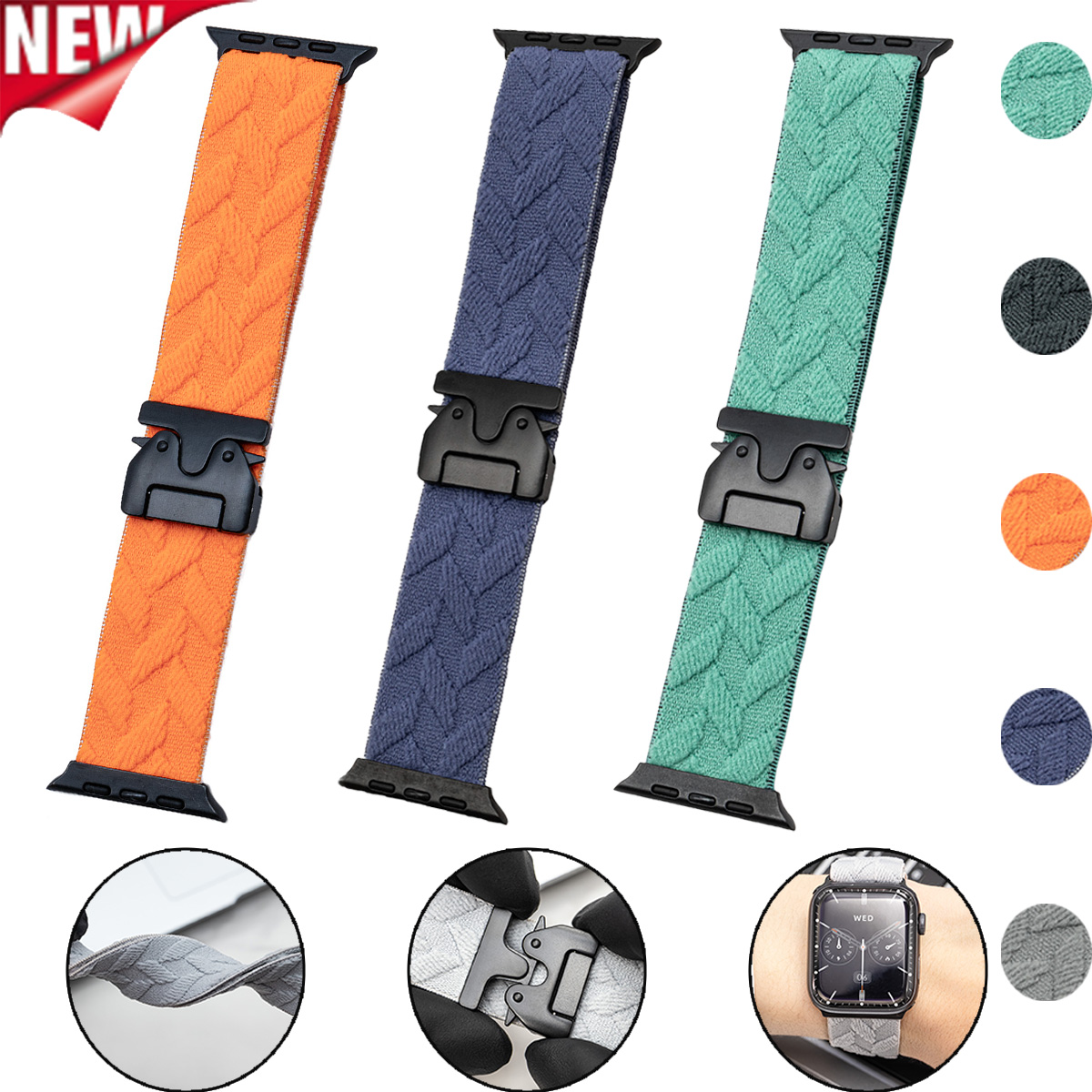 nylon strap for iwatch 10 9 8  - Parachute Strap Elastic incelemesi ve fiyatı