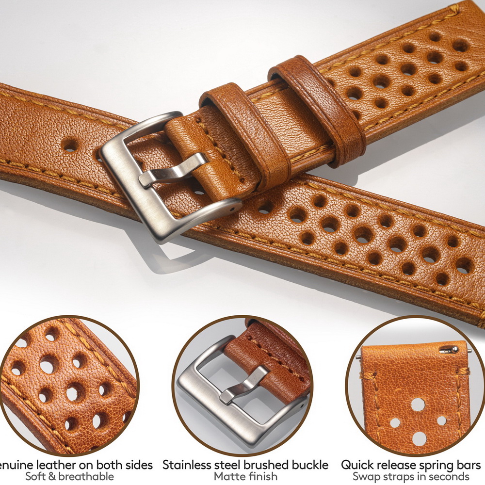 Hemsut Cowhide Watch Band Quic - Leather Strap Quick Release incelemesi ve fiyatı