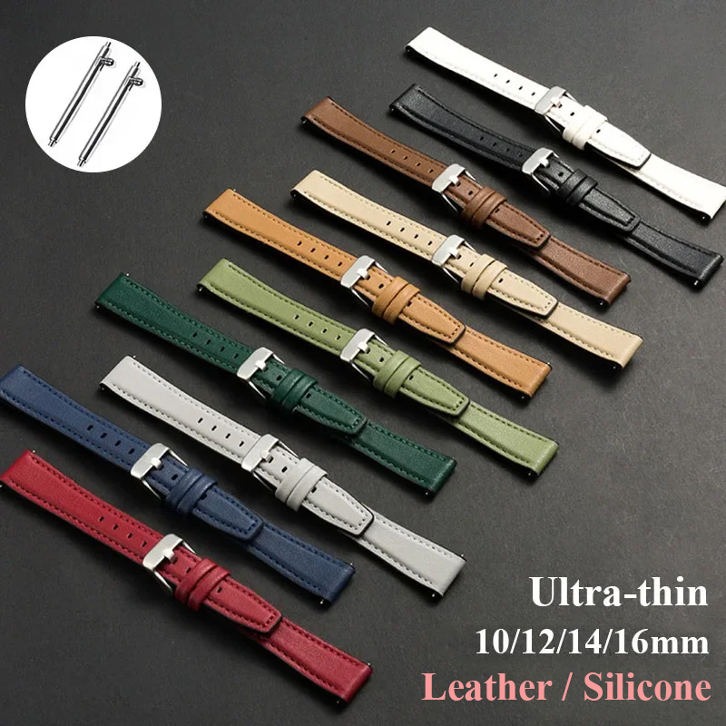 Ultra-thin Leather Watch Band  - Leather Strap Quick Release incelemesi ve fiyatı