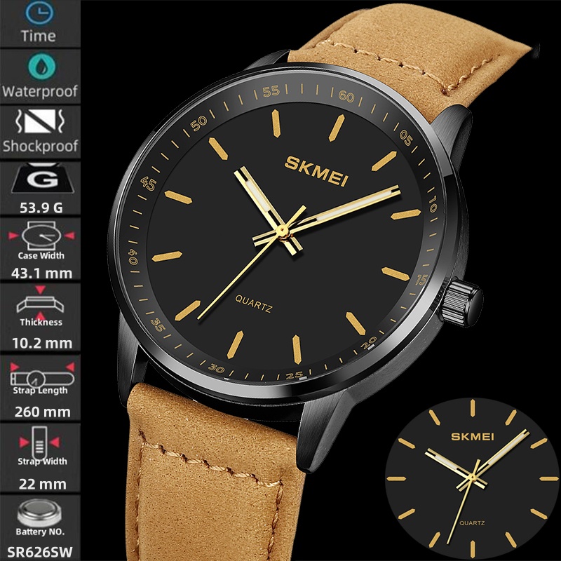 Skmei Original Brand Quartz Wa - Leather Watch Band Men incelemesi ve fiyatı